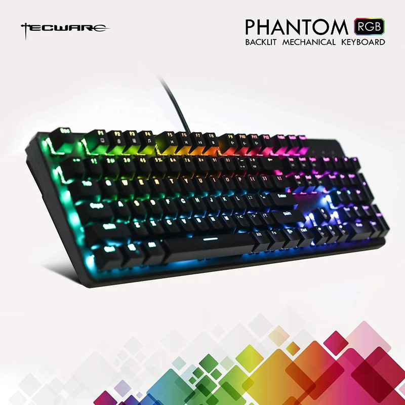 Tecware Phantom 104 Key Mechanical RGB Keyboard - Outemu Red - لوحة مفاتيح